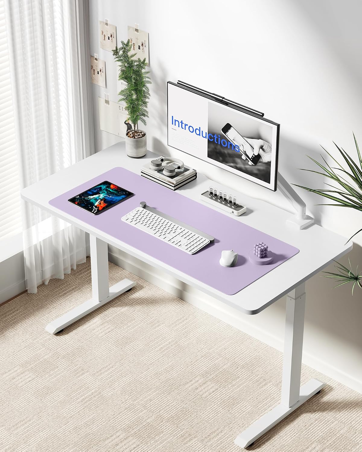 YSAGi Leather Desk Pad Protector, Large Mouse Pad, Non-Slip PU Leather Desk Blotter, Waterproof Writing Pad for Office and Home (31.5" x 15.8", Eggshell) - Colors B