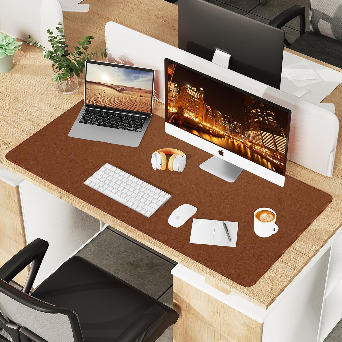 Large Desk pad mat,Mouse Pad,Office Desk Mat, Non-Slip PU Leather Desk Blotter,Large Desk pad,Waterproof Keyboard mat for Office/Home/Decor (Black,48" x 17")