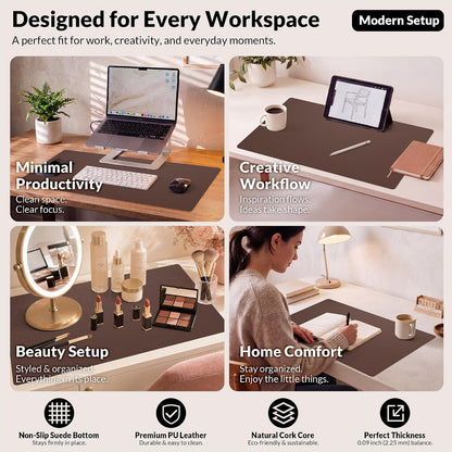 Large Desk Mat, 47" x 17", Black