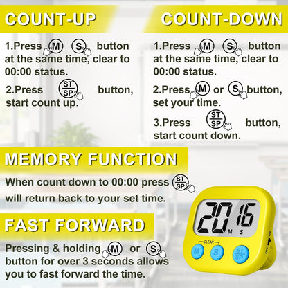 ZILLEEN Classroom Timer for Kids Teachers 2 Pack Digital Timers