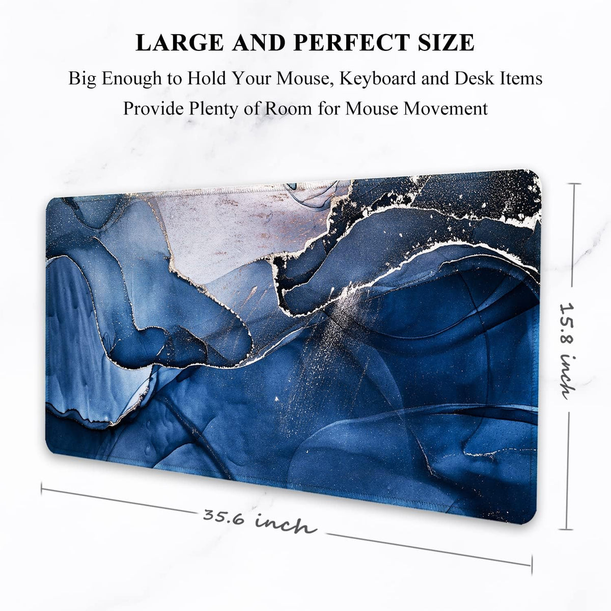 Auhoahsil Desk Mat, Ultra Large Mouse Pad, XXL Gaming Mousepad, Green Tropical Leaves Deskpad, Big Extended Full Size Mouse Pad, Desktop Desk Matt for Keyboard, Laptop & Computer, 35.5 x 15.7 in - Colors A