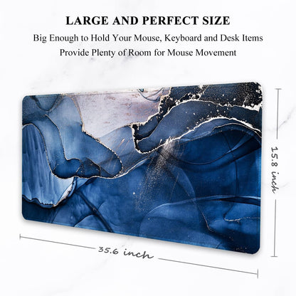 Auhoahsil Desk Mat, Ultra Large Mouse Pad, XXL Gaming Mousepad, Green Tropical Leaves Deskpad, Big Extended Full Size Mouse Pad, Desktop Desk Matt for Keyboard, Laptop & Computer, 35.5 x 15.7 in - Colors A