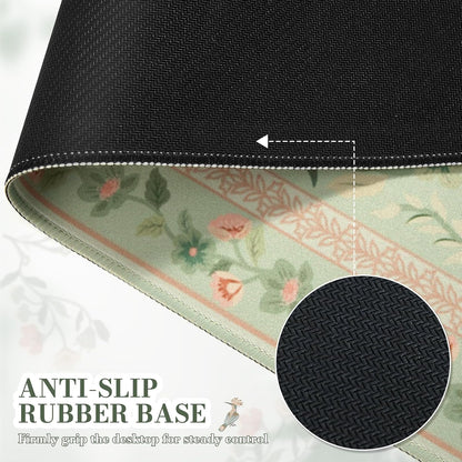 iCasso Desk Mat for Keyboard and Mouse, Large Mouse Pad, Desk Pad Mat, Anti-Slip Big Mousepad with Stitched Edges for Computer Desktop(Deep Green)
