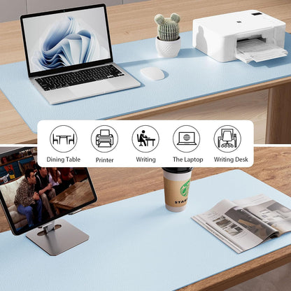 Aothia Leather Office Desk Pad Protector, Non-Slip PU Leather Desk Blotter, Waterproof Laptop Writing Mouse Pad for Office and Home, Black, 31.5" x 15.7" - Colors B