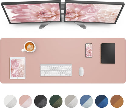 Large Desk pad mat,Mouse Pad,Office Desk Mat, Non-Slip PU Leather Desk Blotter,Large Desk pad,Waterproof Keyboard mat for Office/Home/Decor (Black,48" x 17")