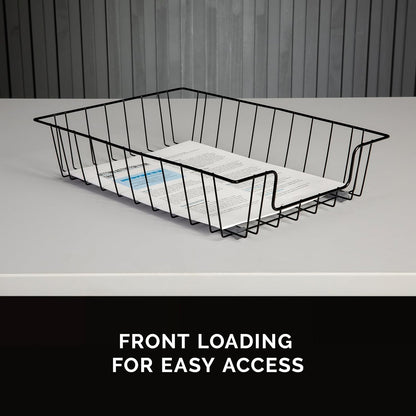 Fellowes Workstation Legal Size Desk Tray Organizer, Wire, Black (65112)