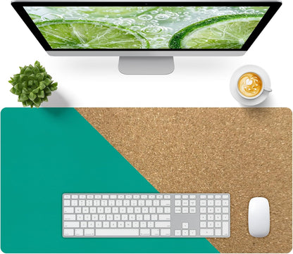 Bloss Leather Desk Pad and Keyboard Wrist Rest, Large Mouse Pad + Keyboard Pad+Mouse Wrist Support, Non-Slip Desk Mat Protector for Office, Home(31.5×15.7 Inches,Beige) - Colors B