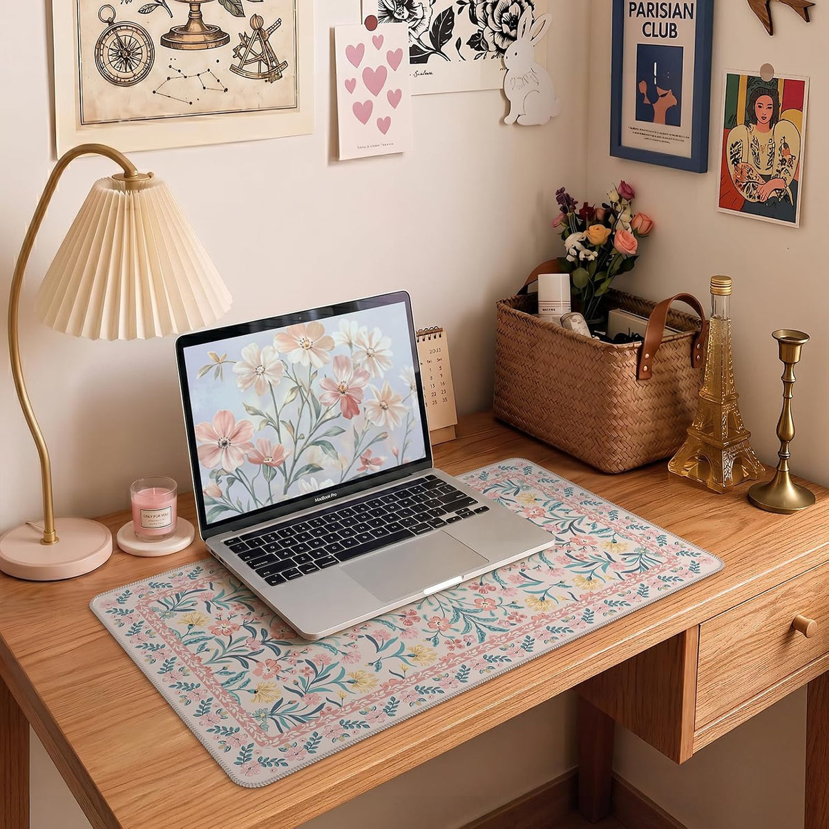iCasso Desk Mat for Keyboard and Mouse, Large Mouse Pad, Desk Pad Mat, Anti-Slip Big Mousepad with Stitched Edges for Computer Desktop(Deep Green)
