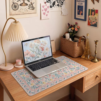 iCasso Desk Mat for Keyboard and Mouse, Large Mouse Pad, Desk Pad Mat, Anti-Slip Big Mousepad with Stitched Edges for Computer Desktop(Deep Green)