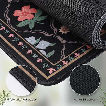 Desk Mat,Mouse Pad for Office Desk,35.4x15.7in,Pink Flowers