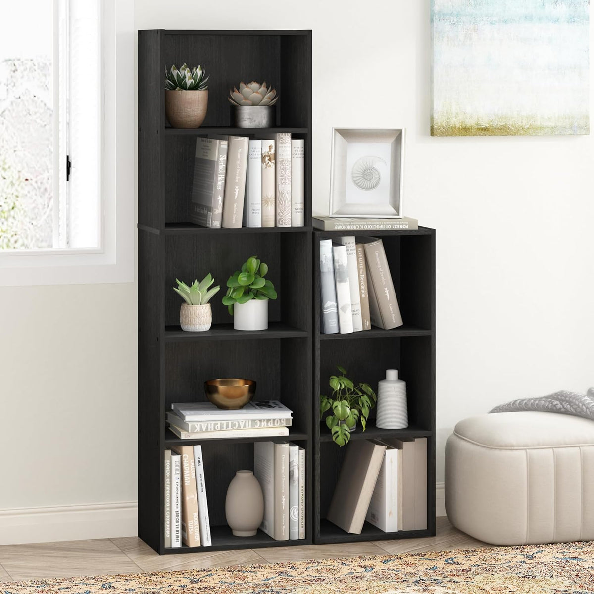 Furinno PASIR Book Shelf, 2-Tier Modern Bookshelf, Open Shelves Bookcase 9 x 12 x 21, Easy Assembly, for Living Room, Bedroom, Home Office, White