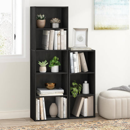 Furinno PASIR Book Shelf, 2-Tier Modern Bookshelf, Open Shelves Bookcase 9 x 12 x 21, Easy Assembly, for Living Room, Bedroom, Home Office, White