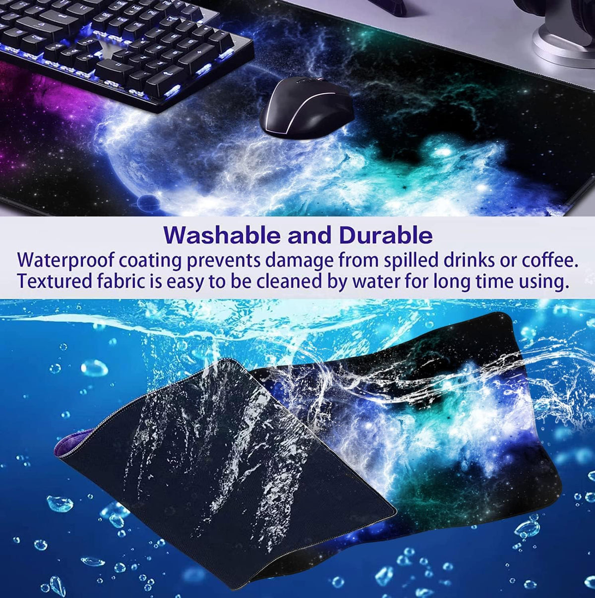 Retro American Flag XL Gaming Mouse Pad with Stitching Edge Laptop Desk Mat