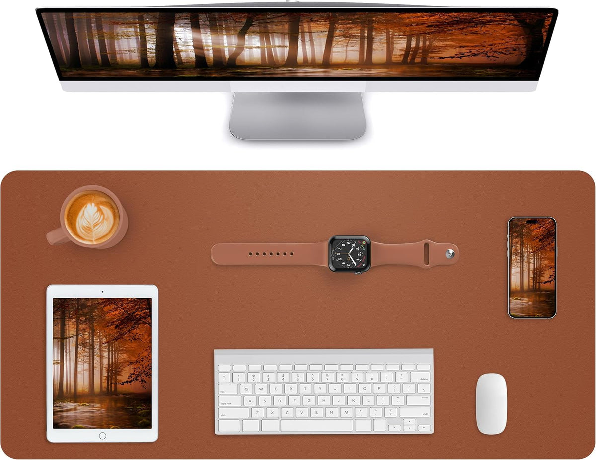 Large Desk pad mat,Mouse Pad,Office Desk Mat, Non-Slip PU Leather Desk Blotter,Large Desk pad,Waterproof Keyboard mat for Office/Home/Decor (Black,48" x 17")