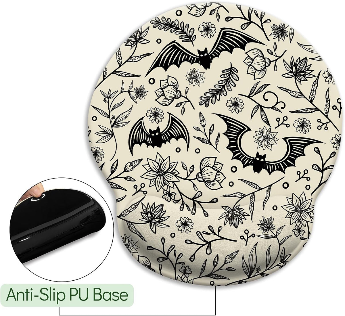 LIMKRIAN Cat Ergonomic Mouse Pad with Wrist Rest, Gaming Mouse Pad with Wrist Support, Funny Mouse Pads for Desk, Computer Mousepad with Non-Slip Pain Relief PU Base, Cute Office Desk Accessories - Colors B