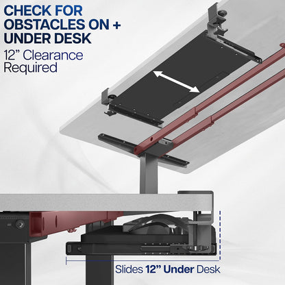 VIVO Extra Long Clamp-on Computer Keyboard and Mouse Under Desk Slider Tray, 34 x 11 inch Pull Out Platform Drawer, Black, MOUNT-KB15EB