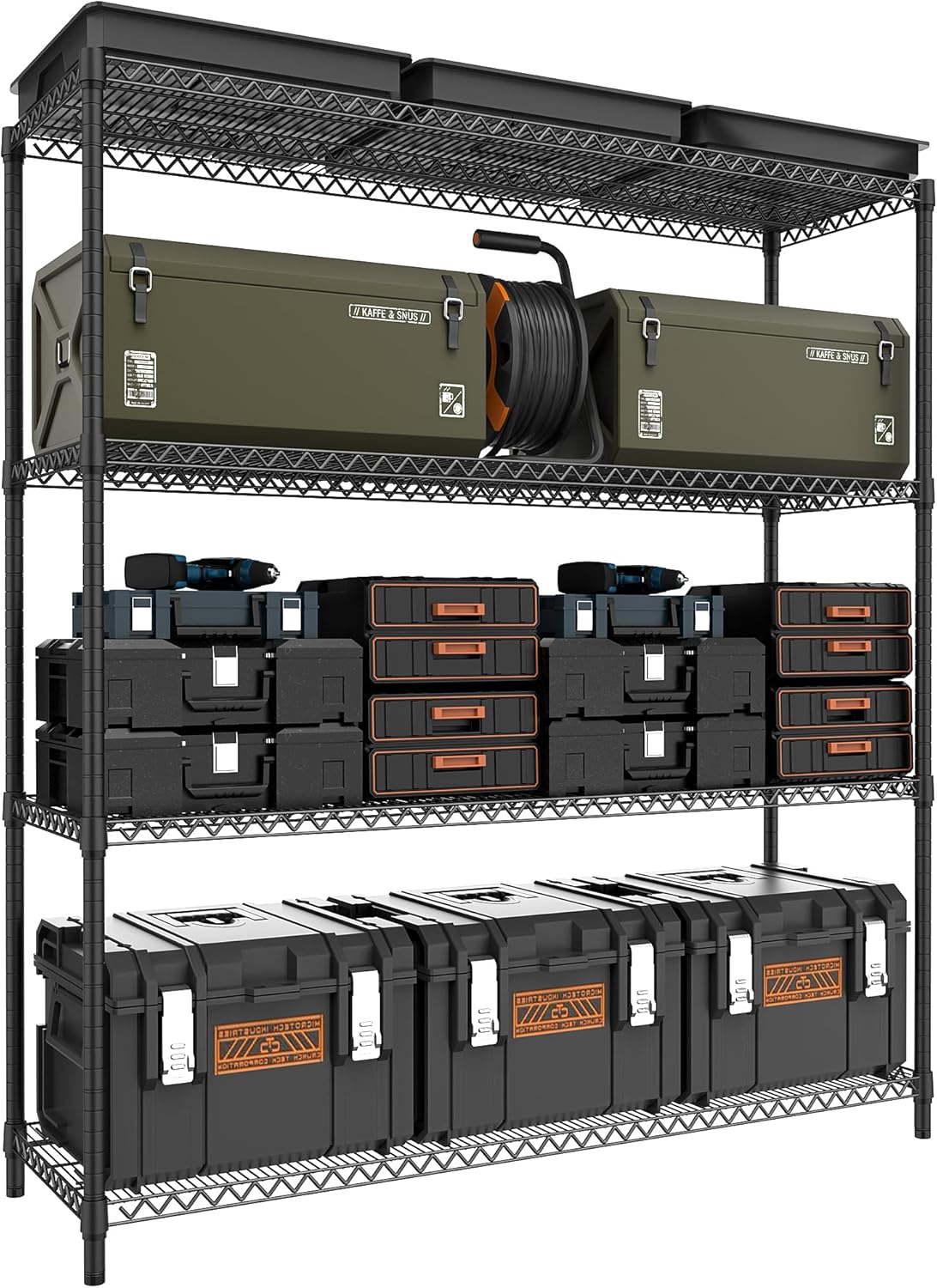 M MZG 450 lbs Steel Storage Shelving 3-Tier Utility Shelving Unit Steel Organizer Wire Rack for Home,Kitchen,Office (11.8" D x 17.7" W x 26.3" H) - Colors B