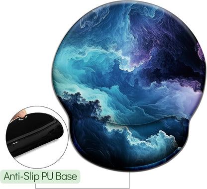 LIMKRIAN Cat Ergonomic Mouse Pad with Wrist Rest, Gaming Mouse Pad with Wrist Support, Funny Mouse Pads for Desk, Computer Mousepad with Non-Slip Pain Relief PU Base, Cute Office Desk Accessories - Colors B