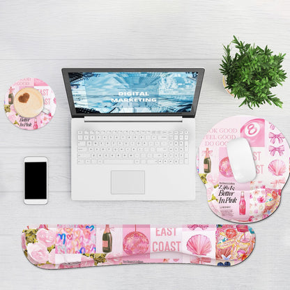 Ergonomic Mouse Pad with Wrist Rest and Keyboard Wrist Rest, Mousepad