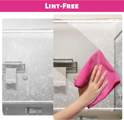 18 Pack Microfiber Cleaning Cloth, Kitchen Towels for Dish Drying Washing, Absorbent Streak Free Lint Free Rags for Cleaning, Reusable and Washable Towels - 10" x 10"