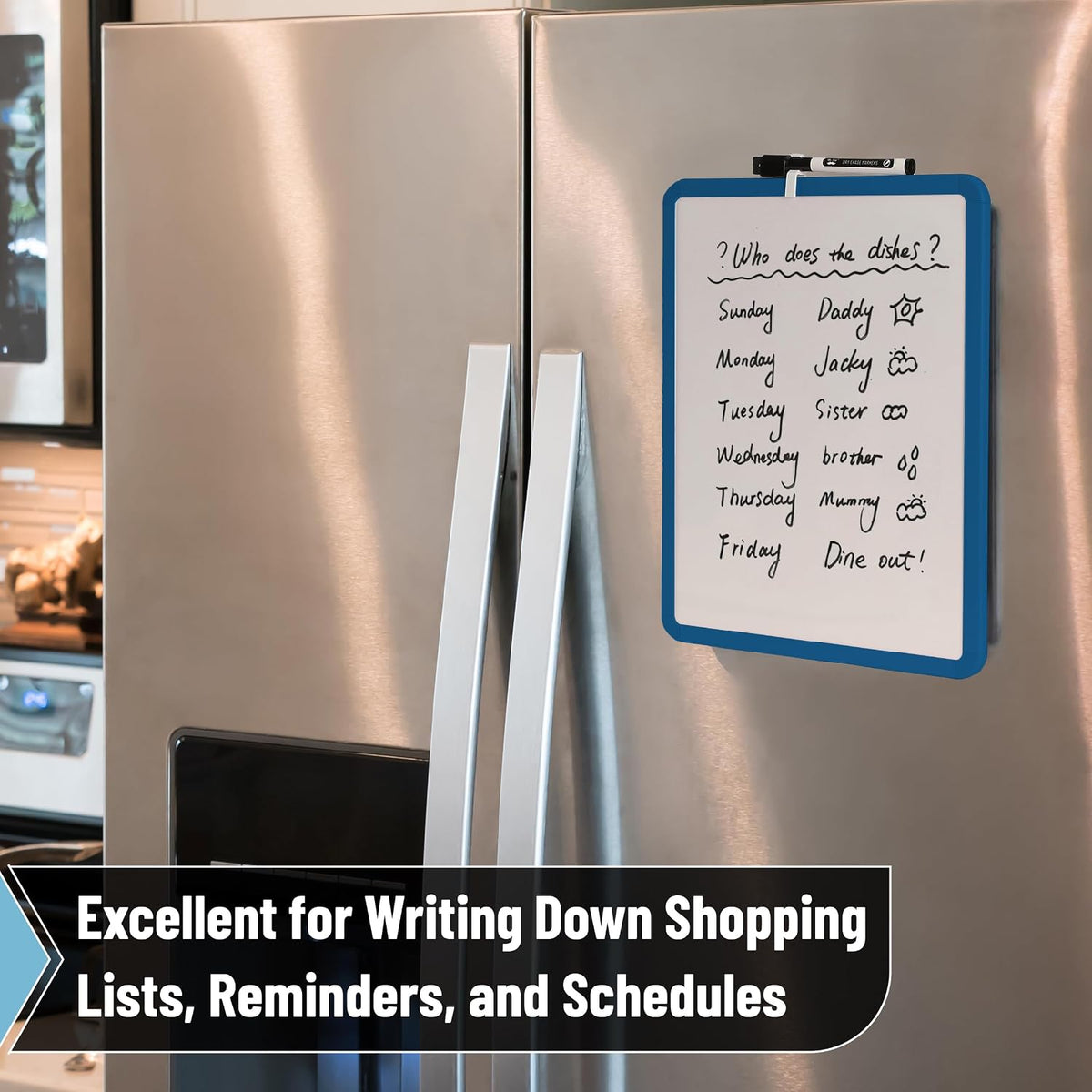 Dry Erase Board, 14” x 11”, White Frame