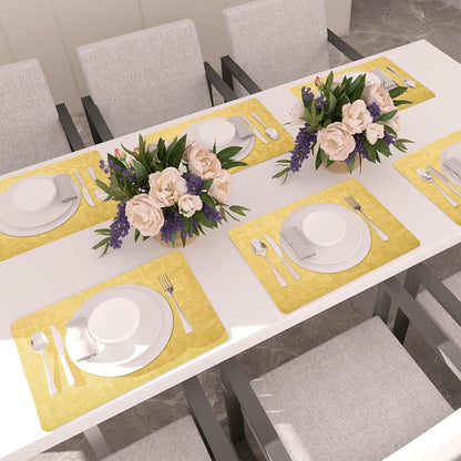 Maxpearl Faux Leather Placemats Set of 6 - Waterproof - Wipe Clean - Heat Resistant - Anti Slip Dining Table Place Mats, Suitable for Indoor & Outdoor Use, 17’’×12’’, Beige