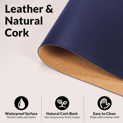 Large Desk Mat, 47" x 17", Black