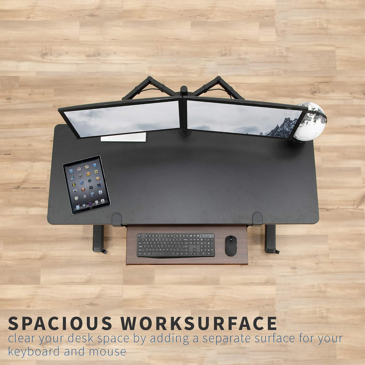 VIVO Extra Long Clamp-on Computer Keyboard and Mouse Under Desk Slider Tray, 34 x 11 inch Pull Out Platform Drawer, Black, MOUNT-KB15EB