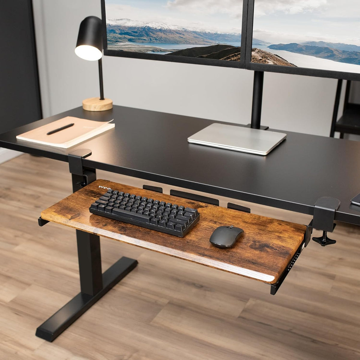 VIVO Extra Long Clamp-on Computer Keyboard and Mouse Under Desk Slider Tray, 34 x 11 inch Pull Out Platform Drawer, Black, MOUNT-KB15EB