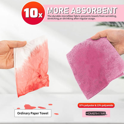 Microfiber Cleaning Cloth, Cleaning Rags Microfiber Towel Bulk Absorbent Lint-Free Wash Cloths, All-Purpose Shop Towels for Cars, Automotive, Garage, Home & Kitchen 11.5"*11.5"