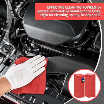 Microfiber Cleaning Cloth, Cleaning Rags Microfiber Towel Bulk Absorbent Lint-Free Wash Cloths, All-Purpose Shop Towels for Cars, Automotive, Garage, Home & Kitchen 11.5"*11.5"