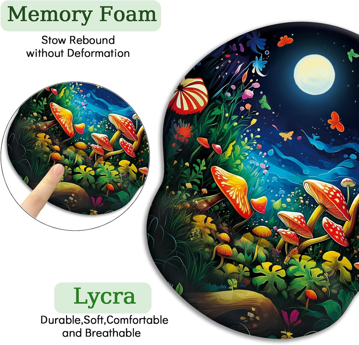 Funny Ergonomic Mouse Pad with Wrist Rest, Cat Desk Decor Gifts - Colors A