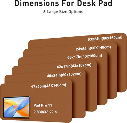 Aothia Leather Office Desk Pad Protector, Non-Slip PU Leather Desk Blotter, Waterproof Laptop Writing Mouse Pad for Office and Home, Black, 31.5" x 15.7" - Colors A