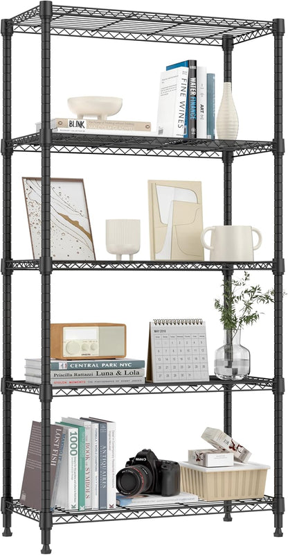 M MZG 450 lbs Steel Storage Shelving 3-Tier Utility Shelving Unit Steel Organizer Wire Rack for Home,Kitchen,Office (11.8" D x 17.7" W x 26.3" H) - Colors B