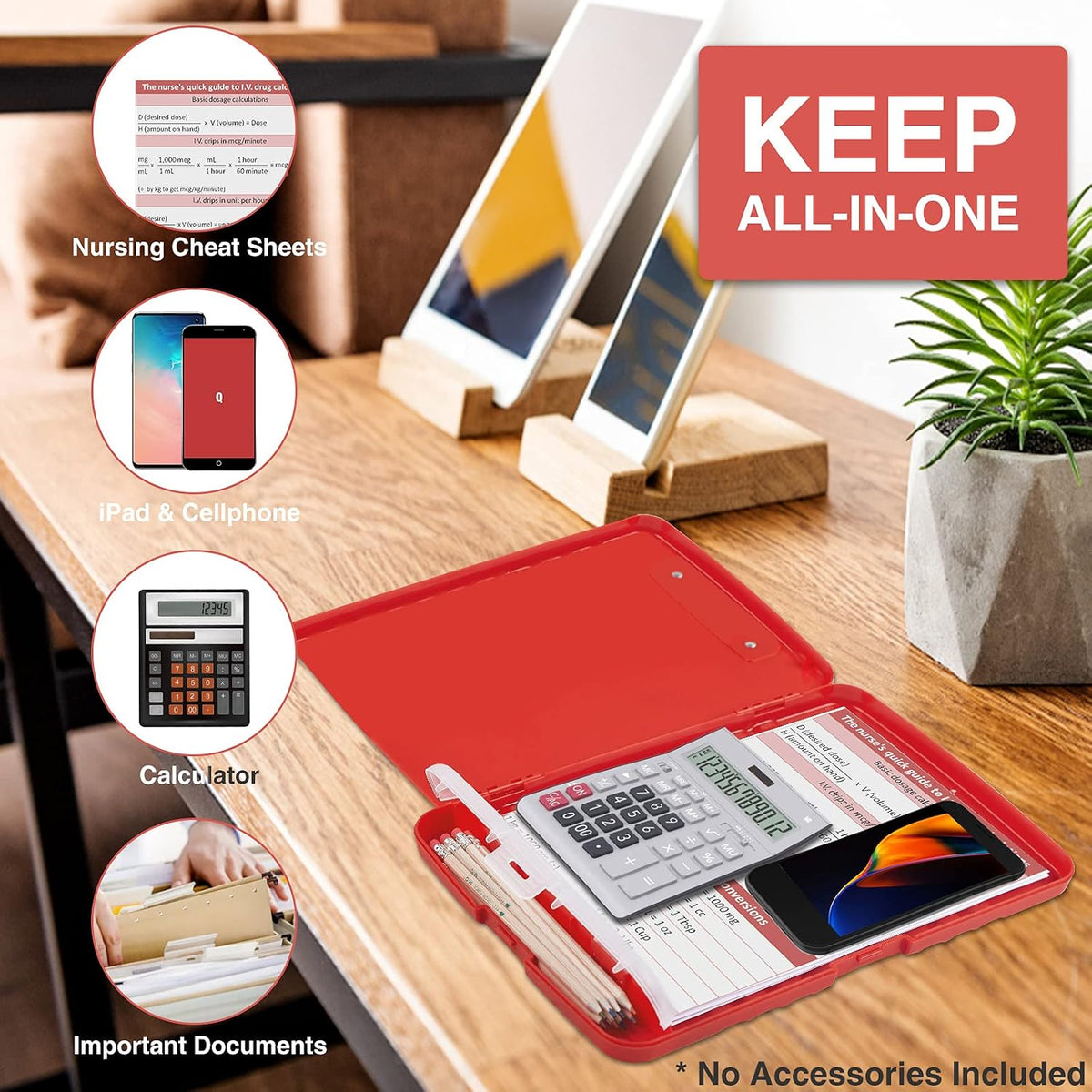 Clipboard with Storage, Clip Board 8.5 x 11 with Pen Holder, High Capacity Plastic Organization Case Box for Letter Legal A4 Size Paper, Nurses Teachers Must Haves, School & Office Supplies