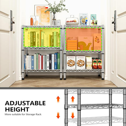 M MZG 450 lbs Steel Storage Shelving 3-Tier Utility Shelving Unit Steel Organizer Wire Rack for Home,Kitchen,Office (11.8" D x 17.7" W x 26.3" H) - Colors B