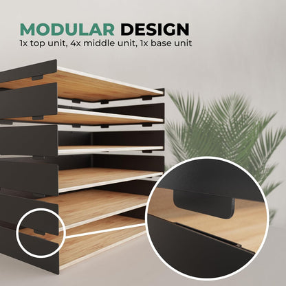 Prosumer's Choice 3-Tier Bamboo Desk Organizer with 2 Drawers - Wood Paper Tray for Clean Desktop Setup - Compact Office Storage Solution - Stylish Desktop Organizer, 12.5" L x 8.8" W x 1.6" H