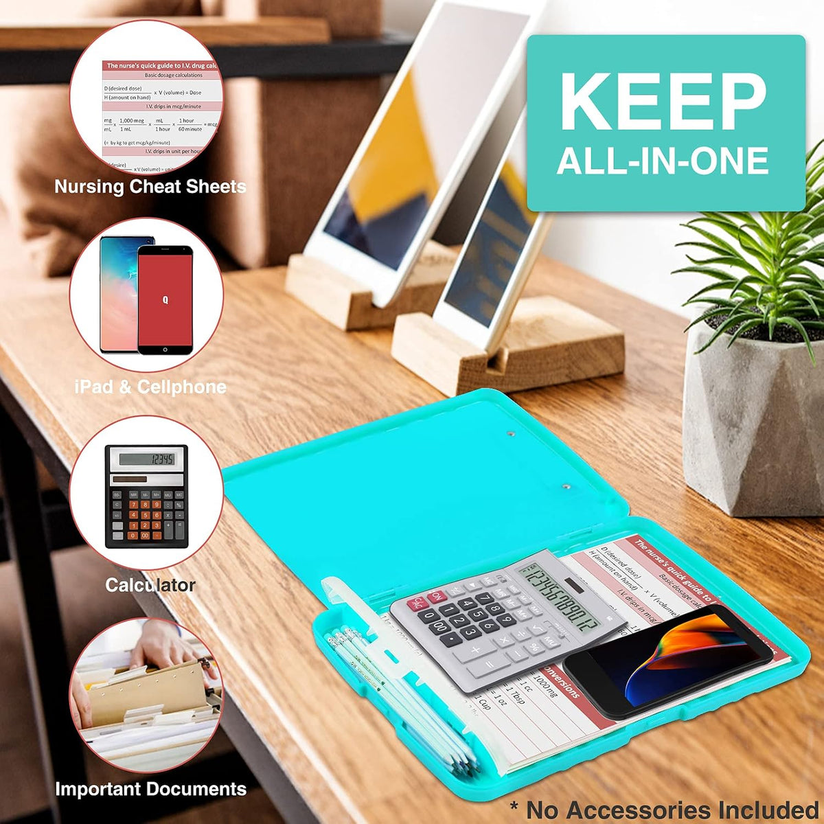 Clipboard with Storage, Clip Board 8.5 x 11 with Pen Holder, High Capacity Plastic Organization Case Box for Letter Legal A4 Size Paper, Nurses Teachers Must Haves, School & Office Supplies