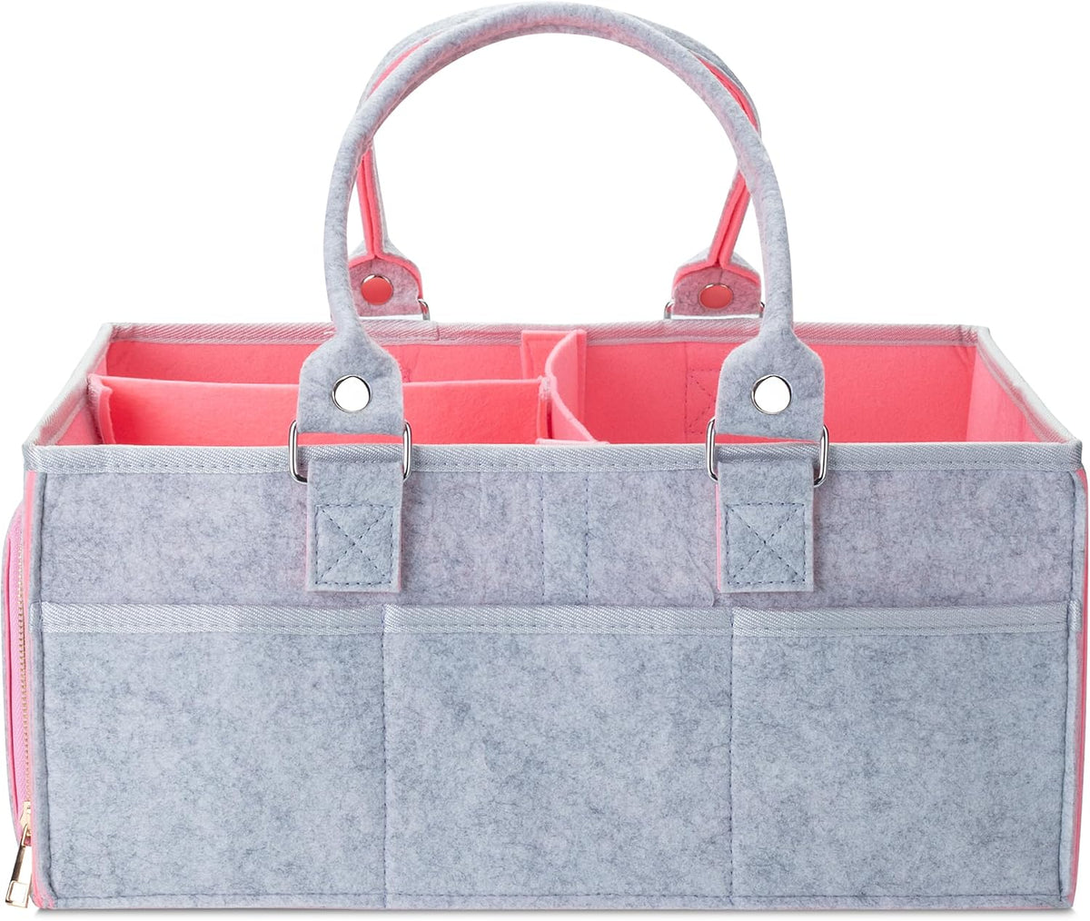 Baby Diaper Caddy Organizer, Gray, Medium