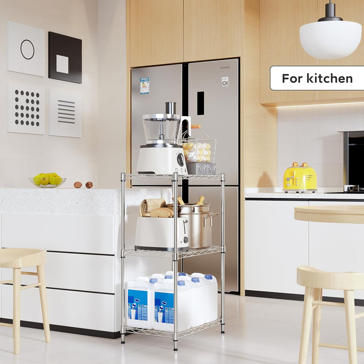 M MZG 450 lbs Steel Storage Shelving 3-Tier Utility Shelving Unit Steel Organizer Wire Rack for Home,Kitchen,Office (11.8" D x 17.7" W x 26.3" H) - Colors B