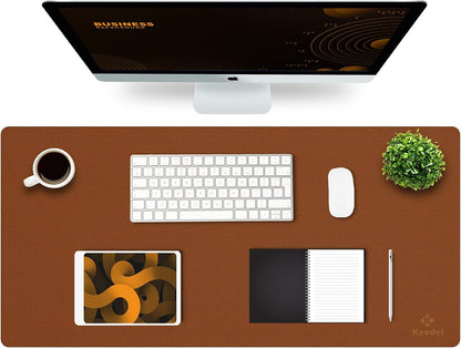 K KNODEL Large Office Leather Desk Mat, Mouse and Keyboard Pad, Computer and Laptop Mat, Desktop Protector and Cover, Writing Pad and Blotter (31.5"x15.7", Black)
