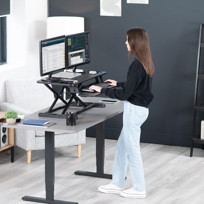 Black 32 in Standing Desk Converter, DESK-V000K