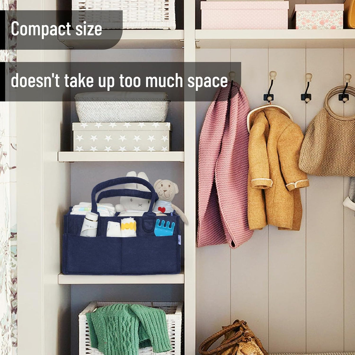 Baby Diaper Caddy Organizer, Gray, Medium
