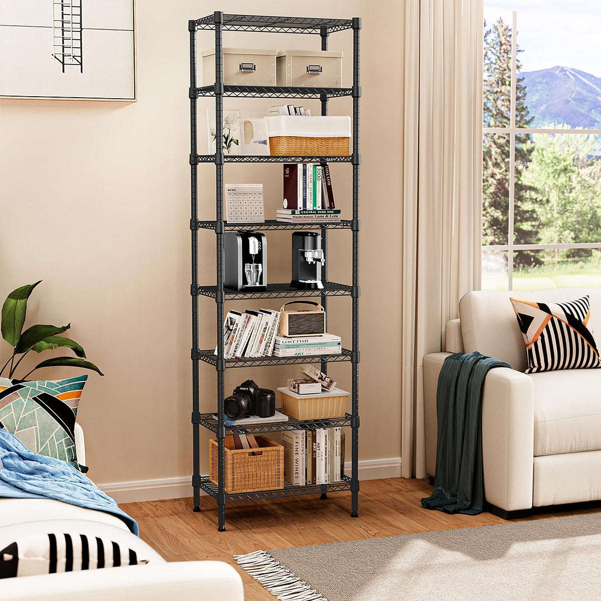 M MZG 450 lbs Steel Storage Shelving 3-Tier Utility Shelving Unit Steel Organizer Wire Rack for Home,Kitchen,Office (11.8" D x 17.7" W x 26.3" H) - Colors A
