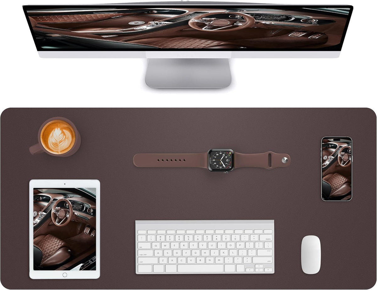 Large Desk pad mat,Mouse Pad,Office Desk Mat, Non-Slip PU Leather Desk Blotter,Large Desk pad,Waterproof Keyboard mat for Office/Home/Decor (Black,48" x 17")