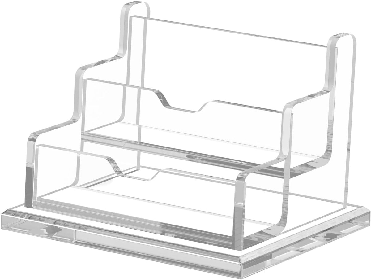 Acrylic Business Card Holder Display Stand for Desk 4 Slot 4 Tier