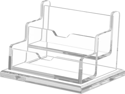 Acrylic Business Card Holder Display Stand for Desk 4 Slot 4 Tier