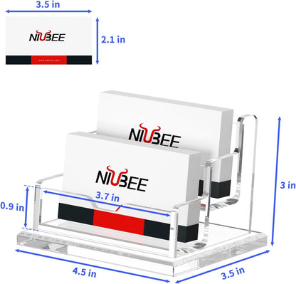 Acrylic Business Card Holder Display Stand for Desk 4 Slot 4 Tier