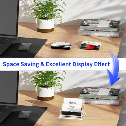 Acrylic Business Card Holder Display Stand for Desk 4 Slot 4 Tier