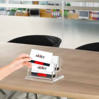 Acrylic Business Card Holder Display Stand for Desk 4 Slot 4 Tier